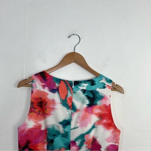 Eliza J Floral Watercolor Jewels Sheath Dress Size 8 or Medium - Picture 8 of 16